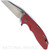 Rick Hinderer Knives Fatty XM-18 3.5" Wharncliffe folding knife with thumb stud and flipper tab - shown open presentation side.  Stonewash S45VN stainless steel plain edge blade.  Red G-10 handle with stonewash blue lock side.  Model KXM35FAWC.