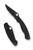 Spyderco Military 2 folding knife with thumb hole - shown open presentation side and closed pocket clip side.  Black S30V stainless steel combo edge blade.  Black G-10 handle.  Model C36GPSBK2.
