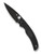 Spyderco Native Chief folding knife with thumb hole - shown open presentation side.  Black CTS-BD1N stainless steel plain edge blade.  Black FRN handle.  Model C244PBBK.