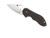 Spyderco Dice folding knife with thumb hole and flipper tab - shown open presentation side.  Satin CTS-XHP stainless steel plain edge blade. Black carbon fiber and G-10 laminate handle with titanium lock side.  Model C182CFTIP.
For reference only.