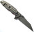 Rick Hinderer Knives Eklipse Wharncliffe folding knife with flipper tab and thumb stud - shown open lock side.  Working Finish 20CV stainless steel plain edge blade.  Orange G-10 handle with Working Finish lock side.  Model KEK35WC.