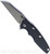 Rick Hinderer Knives Eklipse Wharncliffe folding knife with flipper tab and thumb stud - shown open presentation side.  Working Finish 20CV stainless steel plain edge blade.  Black G-10 handle with Working Finish lock side.  Model KEK35WC.