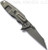 Rick Hinderer Knives Eklipse Wharncliffe folding knife with flipper tab and thumb stud - shown open lock side.  Working Finish 20CV stainless steel plain edge blade.  Black G-10 handle with Working Finish lock side.  Model KEK35WC.