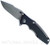 Rick Hinderer Knives Eklipse 3.0" Harpoon Spanto folding knife with flipper tab and thumb stud - shown open obverse.  Working Finish 20CV stainless steel plain edge blade.  Black G-10 handle with Working Finish titanium.  Model KEK30HS