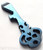 Chaves Knives Key pry bar multitool - obverse shown.  Crosshatch blue titanium construction.  Model KEY/TL/BLTI/CH.