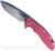 Rick Hinderer Knives XM-24 Spanto folding knife with thumb stud and flipper tab - shown open presentation side.  Stonewash S45VN stainless steel plain edge blade.  Red G-10 handle with stonewash lock side.  Model KXM40SPAN.