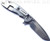Rick Hinderer Knives XM-24 Spanto folding knife with thumb stud and flipper tab - shown open lock side.  Stonewash S45VN stainless steel plain edge blade.  Red G-10 handle with stonewash lock side.  Model KXM40SPAN.