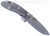 Rick Hinderer Knives XM-24 Spanto folding knife with thumb stud and flipper tab - shown open lock side.  Working Finish S45VN stainless steel plain edge blade.  Black G-10 handle with Working Finish lock side.  Model KXM40SPAN.