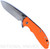 Rick Hinderer Knives XM-24 Spanto folding knife with thumb stud and flipper tab - shown open presentation side.  Stonewash S45VN stainless steel plain edge blade.  Orange G-10 handle with stonewash bronze lock side.  Model KXM40SPAN.