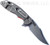Rick Hinderer Knives XM-18 3.5" Bowie folding knife with thumb stud and flipper tab - shown open lock side.  Working Finish S45VN stainless steel plain edge blade.  Orange G-10 handle with Working Finish lock side.  Model KXM35BOW.