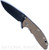 Rick Hinderer Knives Skinny XM-18 3.5" Slicer folding knife with thumb stud and flipper tab - shown open presentation side.  Battle Black MagnaCut stainless steel plain edge blade.  FDE G-10 handle with Battle Black lock side.  Model KXM35SKSLDLC.