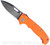 Demko Knives National Knives, LLC Exclusive MG AD-20 spear point folding knife with thumb slot and thumb stud - shown open presentation side.  Stonewash MagnaCut stainless steel plain edge blade.  Orange G-10 handle.
