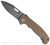 Demko Knives National Knives, LLC Exclusive MG AD-20 spear point folding knife with thumb slot and thumb stud - shown open presentation side.  Stonewash MagnaCut stainless steel plain edge blade.  Earth G-10 handle.