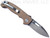 Demko Knives National Knives, LLC Exclusive MG AD-20 spear point folding knife with thumb slot and thumb stud - shown open pocket clip side.  Stonewash MagnaCut stainless steel plain edge blade.  Earth G-10 handle.