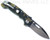 Demko Knives National Knives, LLC Exclusive MG AD-20 spear point folding knife with thumb slot and thumb stud - shown open pocket clip side.  Stonewash MagnaCut stainless steel plain edge blade.  Camo #1 G-10 handle.
