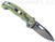 Demko Knives National Knives, LLC Exclusive MG AD-20 spear point folding knife with thumb slot and thumb stud - shown open pocket clip side.  Stonewash MagnaCut stainless steel plain edge blade.  Camo #4 G-10 handle.
