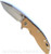 Rick Hinderer Knives XM-18 3.5" Harpoon Spanto folding knife with thumb stud and flipper tab - shown open presentation side.  Stonewash S45VN stainless steel plain edge blade.  Coyote G-10 handle with stonewash lock side.  Model KXM35HS.