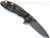 Rick Hinderer Knives XM-18 3.0" Spanto folding knife with thumb stud and flipper tab - shown open lock side.  Working Finish 20CV stainless steel plain edge blade.  Black G-10 handle with Battle Bronze lock side.  Model KXM30SPA.