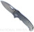 Demko Knives National Knives, LLC Exclusive MG AD-20 spear point folding knife with thumb slot and thumb stud - shown open presentation side.  Stonewash MagnaCut stainless steel plain edge blade.  Smooth titanium handle.