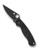 Spyderco Paramilitary 2 Salt folding knife with thumb hole - shown open presentation side.  Black MagnaCut stainless steel plain edge blade.  Black G-10 handle.  Model C81GMCBKP2.