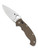 Spyderco Manix 2 XL folding knife with thumb hole - shown open presentation side.  Satin Cru-Wear steel plain edge blade. Brown Micarta handle.  Model C95MPCW2.