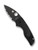 Spyderco Lil' Native folding knife with thumb hole - shown open presentation side.  Black CTS-BD1N stainless steel serrated edge blade.  Black FRN handle.  Model C230SBBK.