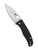 Spyderco Bodacious folding knife with thumb hole - shown opened presentation side.  Satin S30V stainless steel serrated edge blade.  Black G-10 handle.  Model C263GS.