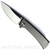 Chaves Knives RCK9 Drop Point folding knife with nail nick - shown open presentation side.  Satin M390 stainless steel plain edge blade.  Stonewash titanium handle.  Model RCK9/DP/SWTI/BF.