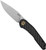 Zero Tolerance 0545 folding knife with flipper tap - open - logo side.  Satin 3.2" MagnaCut stainless steel plain edge blade.  Black carbon fiber handle with a titanium lock side.  Model 0545.