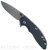Rick Hinderer Knives XM-18 3.5" Spear Point folding knife with thumb stud and flipper tab - shown open presentation side.  Working Finish S45VN stainless steel plain edge blade.  Black G-10 handle with Working Finish lock side.  Model KXM35SPE.