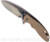 Rick Hinderer Knives XM-18 3.5" Slicer folding knife with thumb stud and flipper tab - shown open presentation side.  Stonewash S45VN stainless steel plain edge blade.  FDE G-10 handle with Battle Bronze lock side.  Model KXM35SL.