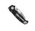 Demko Knives AD20.5 folding knife with thumb stud and slot - shown closed pocket clip side.  20CV stainless steel, Shark Foot, plain edge blade.  Black G-10 handle.  Model AD20.5-SFPE-20CV-BKG10.
