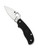 Spyderco Urban Slipit folding knife with thumb hole - shown open presentation side.  Satin M398 stainless steel plain edge blade.  Black FRN handle.  Model C127PBK.