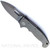 Demko Knives National Knives, LLC Exclusive MG AD-20 spear point folding knife with thumb slot and thumb stud - shown open presentation side.  Stonewash MagnaCut stainless steel plain edge blade.  Dark Stonewash smooth titanium handle.