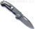 Demko Knives National Knives, LLC Exclusive MG AD-20 spear point folding knife with thumb slot and thumb stud - shown open pocket clip side.  Stonewash MagnaCut stainless steel plain edge blade.  Dark Stonewash smooth titanium handle.