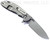 Rick Hinderer Knives XM-24 Spear Point folding knife with thumb stud and flipper tab - shown open lock side.  Working Finish S45VN stainless steel plain edge blade.  Black G-10 handle with Working Finish lock side.  Model KXM40SPE.