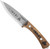 Condor Tool and Knife Druid fixed blade knife - shown out of sheath reverse.  1095 HC steel plain edge blade.  Wood handle.  Model CTK3974-4.5HC.