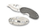 Spyderco Cricket folding knife with thumb hole - shown open presentation side and closed pocket clip side.  Satin VG-10 stainless steel plain edge blade.  Black Nishijin glass fiber handle with stainless steel lock side.  Model C29GFP.
For reference only.
