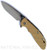 Rick Hinderer Knives XM-24 Spear Point folding knife with thumb stud and flipper tab - shown open presentation side.  Stonewash S45VN stainless steel plain edge blade.  Coyote G-10 handle with stonewash bronze lock side.  Model KXM40SPE.