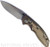 Rick Hinderer Knives Automatic XM-18 Spear Point folding knife with push button - shown open presentation side.  Stonewash 20CV stainless steel plain edge blade.  Stonewash bronze titanium handle.  Model KAXM35SPE.