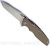 Rick Hinderer Knives Eklipse Spear Point folding knife with flipper tab and thumb stud - shown open presentation side.  Stonewash S45VN stainless steel plain edge blade.  FDE G-10 handle with stonewash bronze lock side.  Model KEK35SPE.