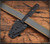 RMJ Tactical Orlando Special fixed blade knife - shown in sheath reverse.  Tungsten Cerakote Nitro-V stainless steel plain double edge blade.  Black G-10 handle.  Model K-OS-TU-BK.