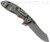 Rick Hinderer Knives XM-18 3.5" Skinner folding knife with thumb stud and flipper tab - shown open lock side.  Working Finish S45VN stainless steel plain edge blade.  Orange G-10 handle with Working Finish lock side.  Model KXM35SKINNER.