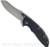 Rick Hinderer Knives XM-18 3.5" Skinner folding knife with thumb stud and flipper tab - shown open presentation side.  Stonewash S45VN stainless steel plain edge blade.  Black G-10 handle with stonewash bronze lock side.  Model KXM35SKINNER.