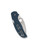Spyderco Sage 5 folding knife with thumb hole - shown closed pocket clip side.  Satin SPY27 stainless steel plain edge blade.  Blue FRN handle.  Model C123PCBL.
