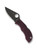 Spyderco Sprint Run Manbug folding knife with thumb hole - shown open obverse.  Black PD#1 steel plain edge blade.  Burgundy FRN handle.  Model MBBGBKP.