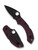 Spyderco Dragonfly 2 Sprint Run folding knife with thumb hole - shown open presentation side and closed pocket clip side.  Black PD#1 steel plain edge blade.  Burgundy FRN handle.  Model C28BGBKP2.