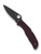 Spyderco Endela Sprint Run folding knife with thumb hole - shown open presentation side.  Black PD#1 steel plain edge blade.  Burgundy FRN handle.  Model C243BGBKP.
