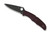 Spyderco Endura 4 Sprint Run folding knife with thumb hole - shown open presentation side.  Black PD#1 steel plain edge blade.  Burgundy FRN handle.  Model C10BGBKP.