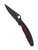 Spyderco Police 4 Sprint Run folding knife with thumb hole - shown open presentation side.  Black PD#1 steel plain edge blade.  Burgundy FRN handle.  Model C07BGBKP4.
For reference only.